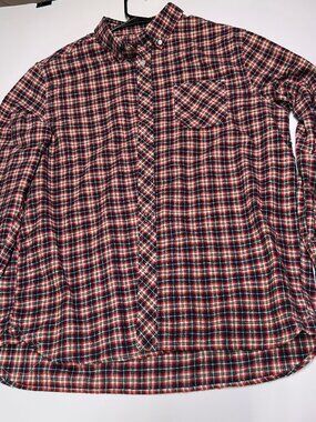 RQQBA Button Down Flannel Shirt Size L